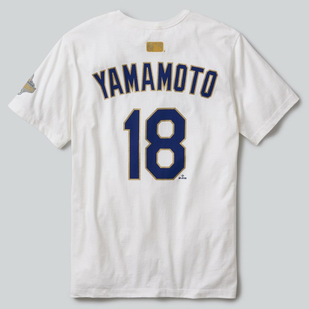 Yoshinobu Yamamoto Los Angeles Dodgers 2026 Gold Collection Name & Number T-Shirt White | Nike