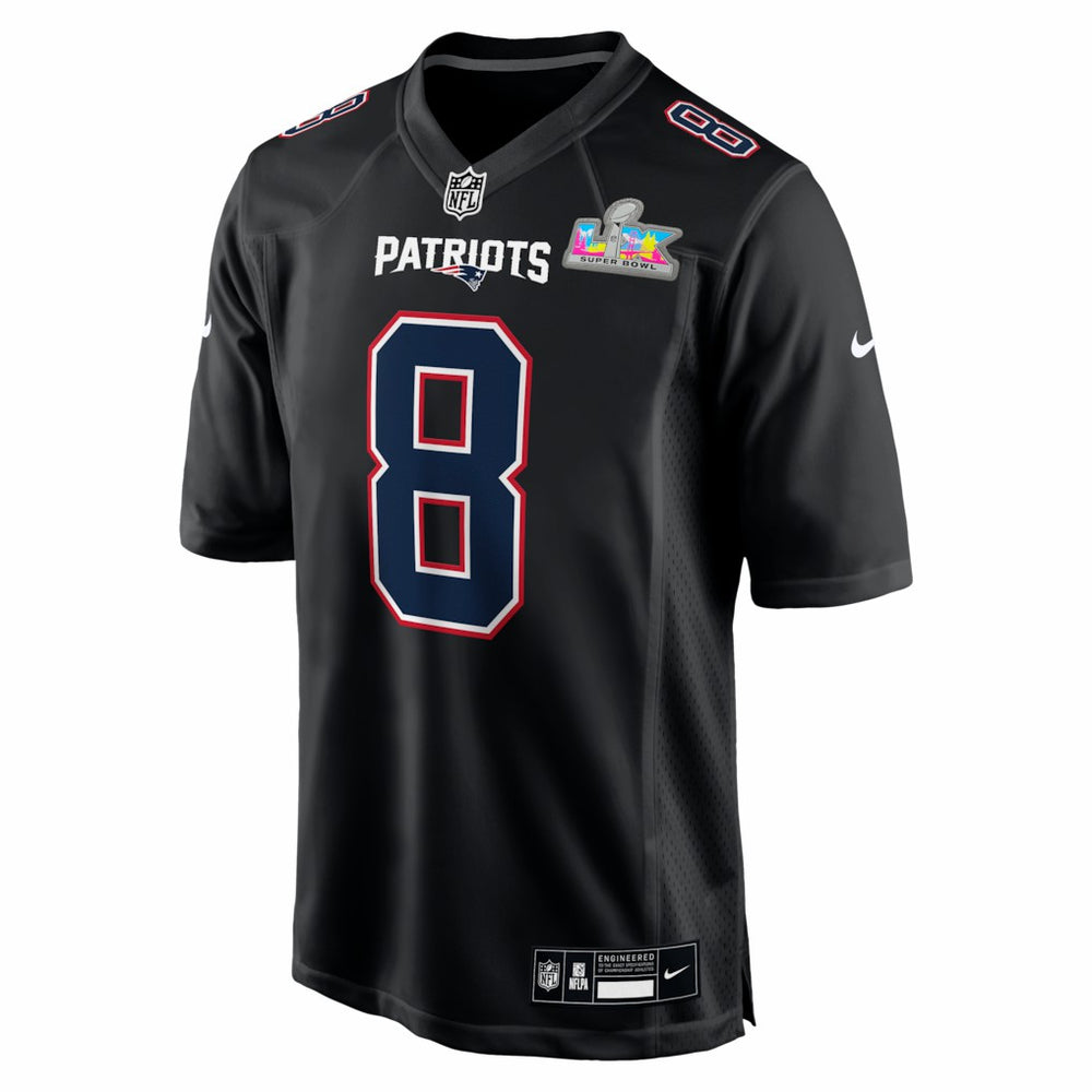 Stefon Diggs New England Patriots Super Bowl LX Patch Carbon Fashion Game Jersey - Black