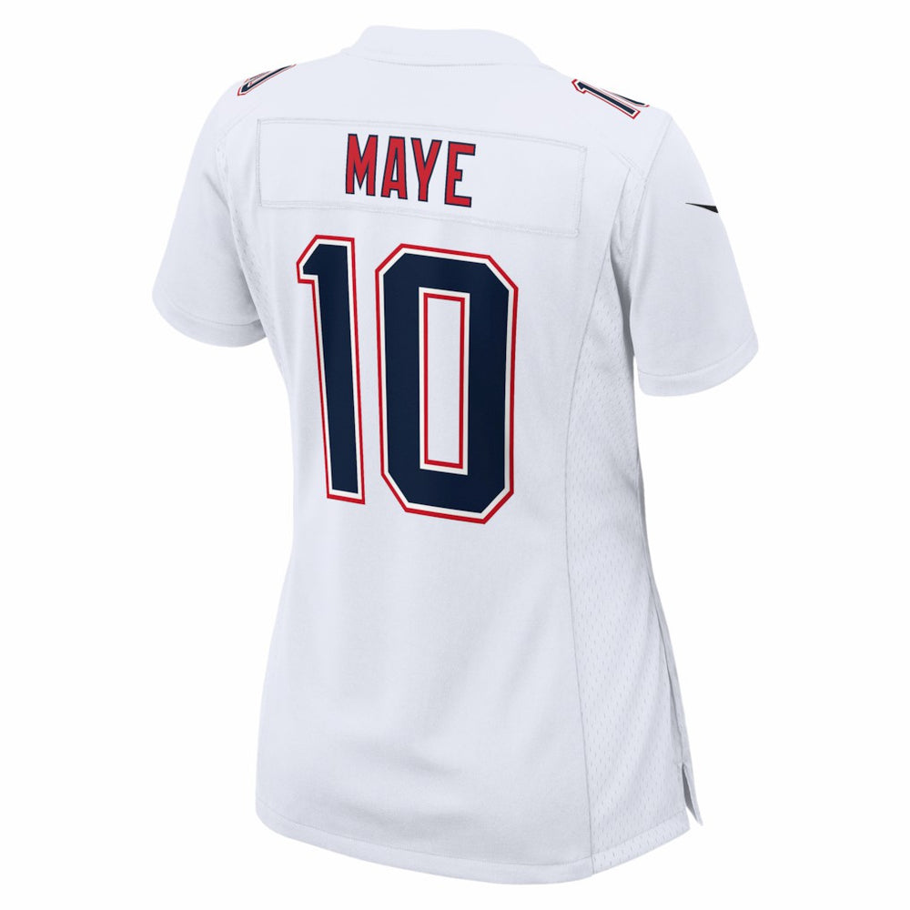 Drake Maye New England Patriots Women's Super Bowl LX Patch Tundra Fashion Game Jersey - White