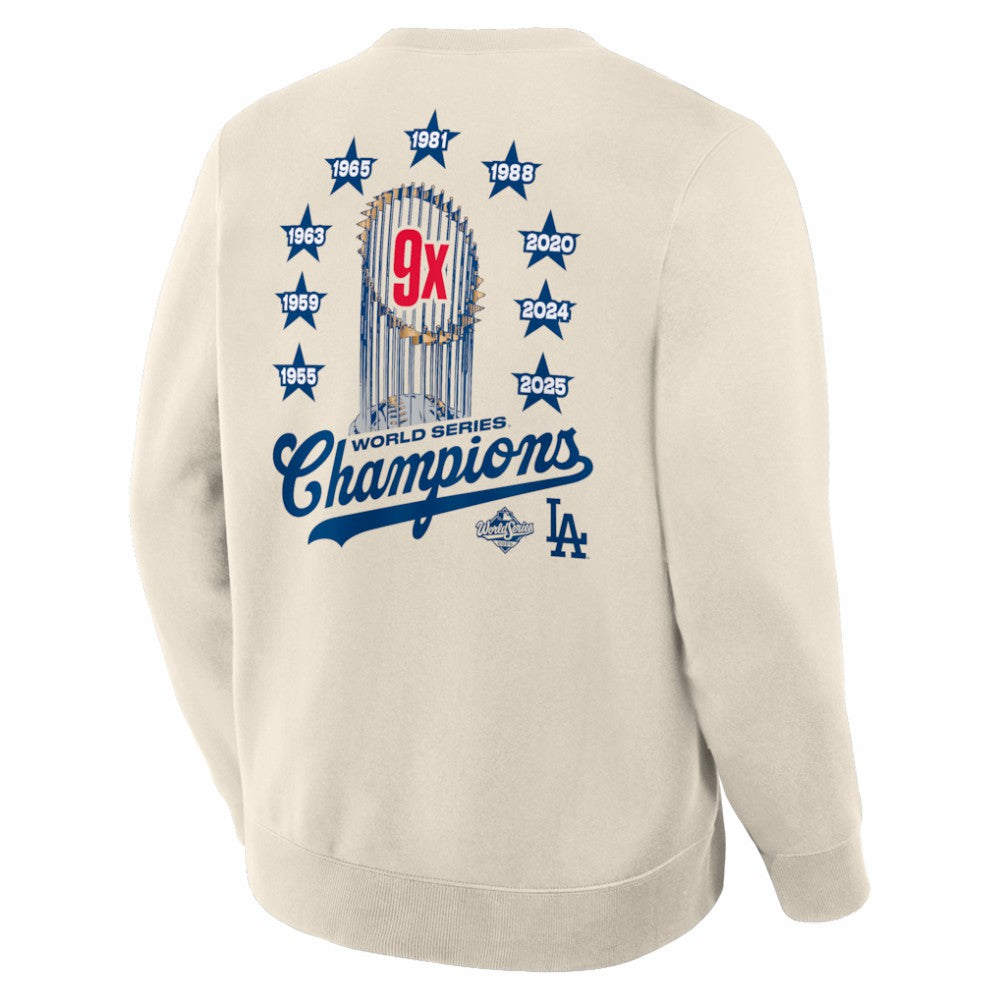 Los Angeles Dodgers 9x Champs Crewneck Sweatshirt Tan