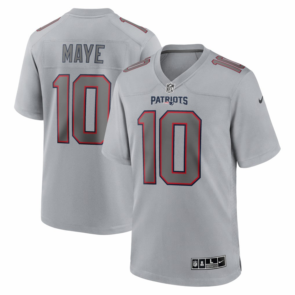 Drake Maye New England Patriots Atmosphere Fashion Game Jersey - Gray