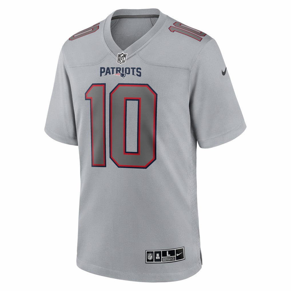 Drake Maye New England Patriots Atmosphere Fashion Game Jersey - Gray