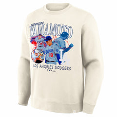 Yoshinobu Yamamoto Los Angeles Dodgers Montage Legacy Sweatshirt Cream