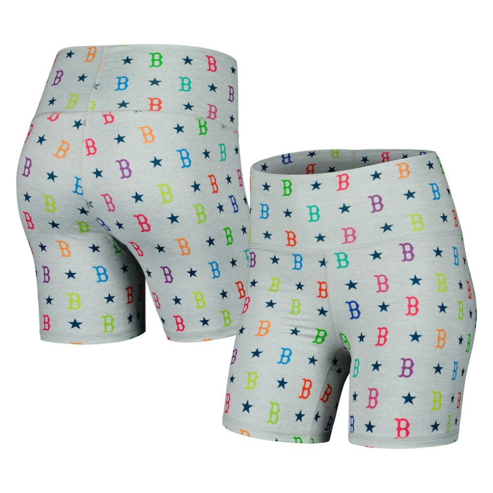 Boston Red Sox Terez Women's TLC Rainbow Shorts Gray