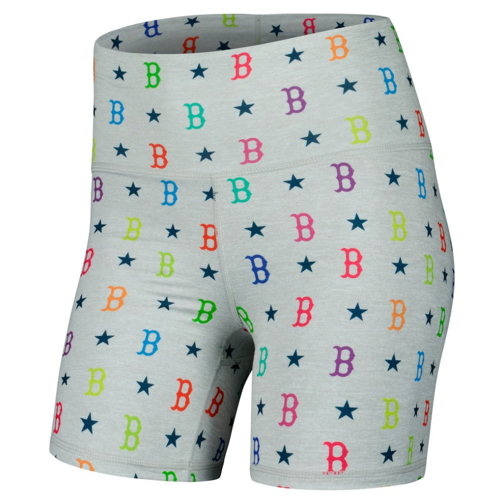 Boston Red Sox Terez Women's TLC Rainbow Shorts Gray