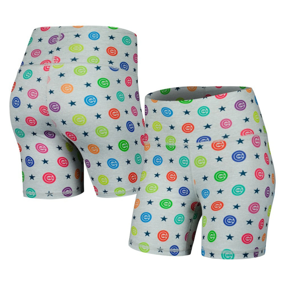 Chicago Cubs Terez Women's TLC Rainbow Shorts Gray