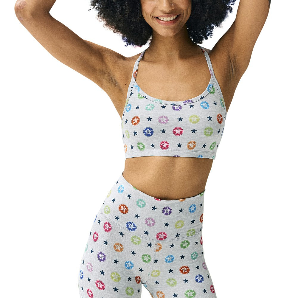 Houston Astros Terez Women's TLC Rainbow Shorts Gray