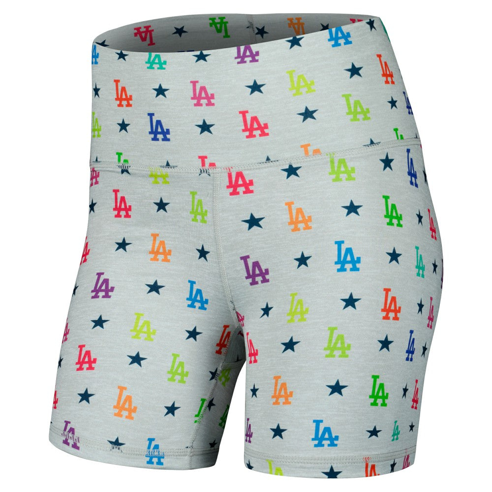 Los Angeles Dodgers Terez Women's TLC Rainbow Shorts Gray
