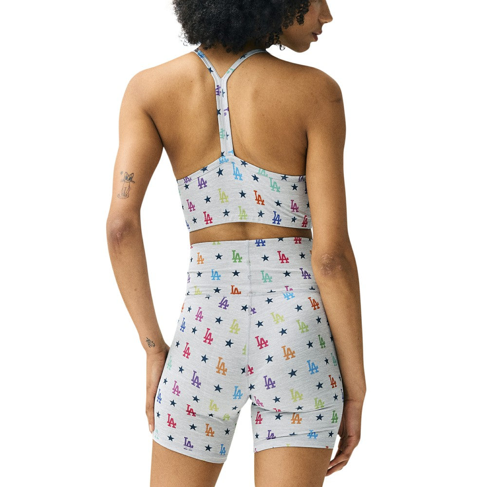 Los Angeles Dodgers Terez Women's TLC Rainbow Shorts Gray