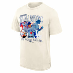 Yoshinobu Yamamoto Los Angeles Dodgers Montage T-Shirt Cream
