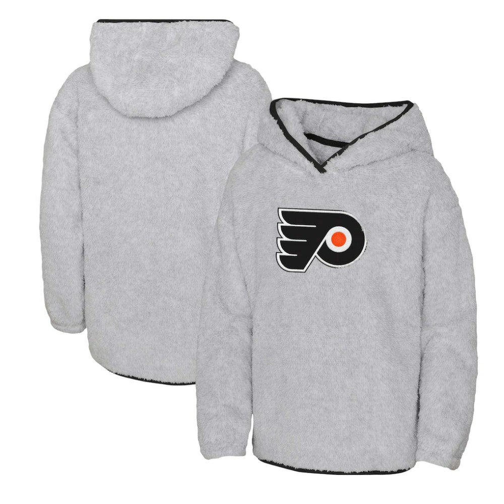 Philadelphia Flyers Girls Youth Ultimate Teddy Fleece Pullover Hoodie Heather Gray