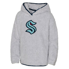 Seattle Kraken Girls Youth Ultimate Teddy Fleece Pullover Hoodie Heather Gray