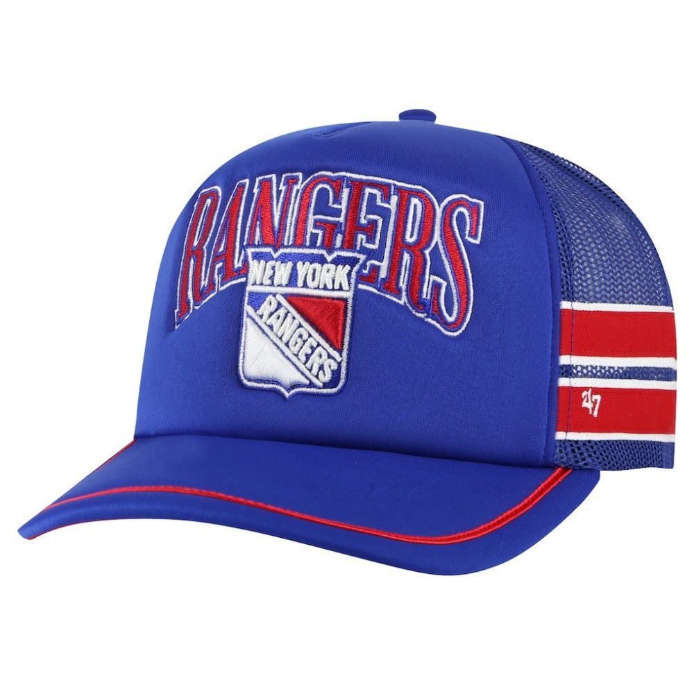 New York Rangers '47 Sideband Stripes Trucker Snapback Hat Blue