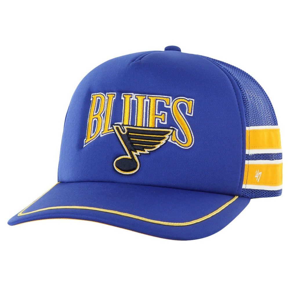 St. Louis Blues '47 Sideband Stripes Trucker Snapback Hat Blue