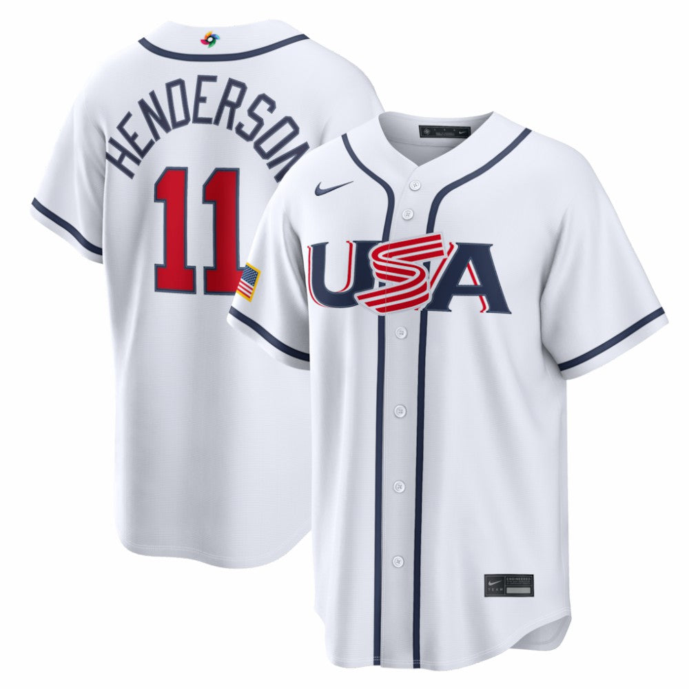 Gunnar Henderson USA Baseball 2026 World Baseball Classic Home Stadium Jersey White | Nike