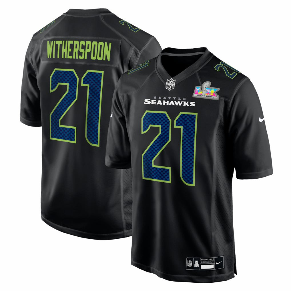 Devon Witherspoon Seattle Seahawks Super Bowl LX Patch Carbon Fashion Game Jersey - Black