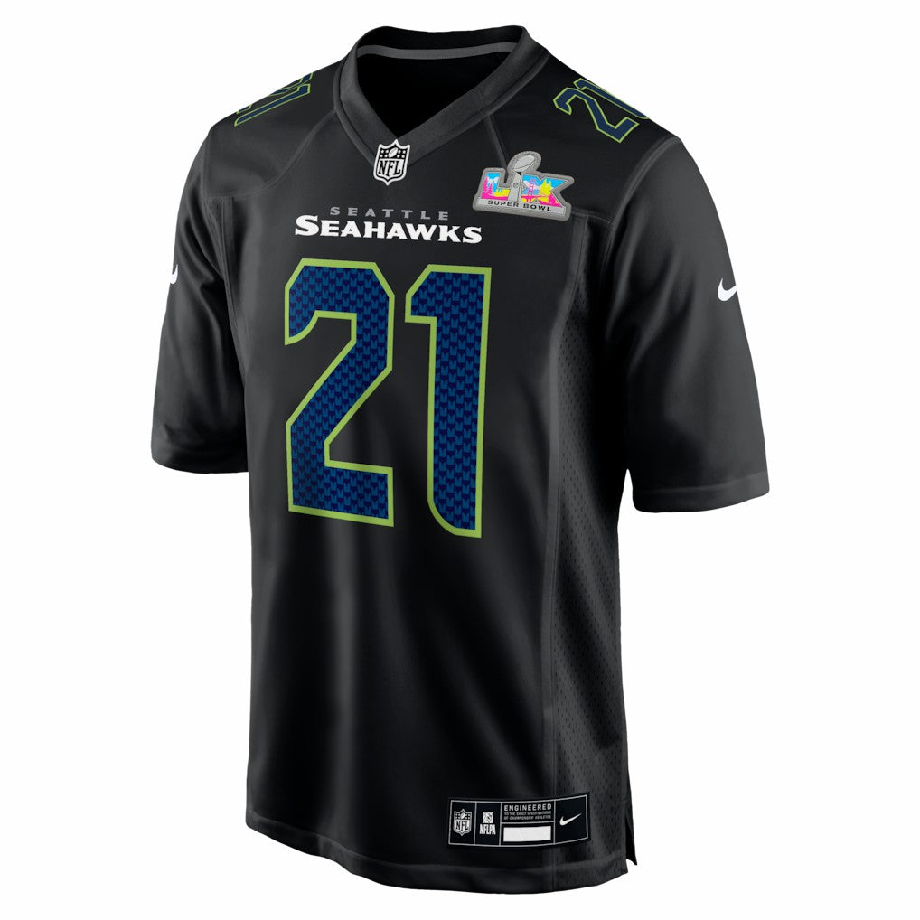 Devon Witherspoon Seattle Seahawks Super Bowl LX Patch Carbon Fashion Game Jersey - Black