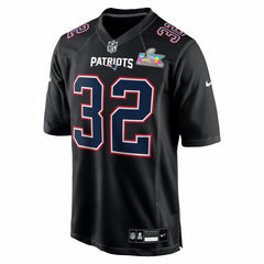 TreVeyon Henderson New England Patriots Super Bowl LX Patch Carbon Fashion Game Jersey - Black