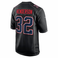 TreVeyon Henderson New England Patriots Super Bowl LX Patch Carbon Fashion Game Jersey - Black