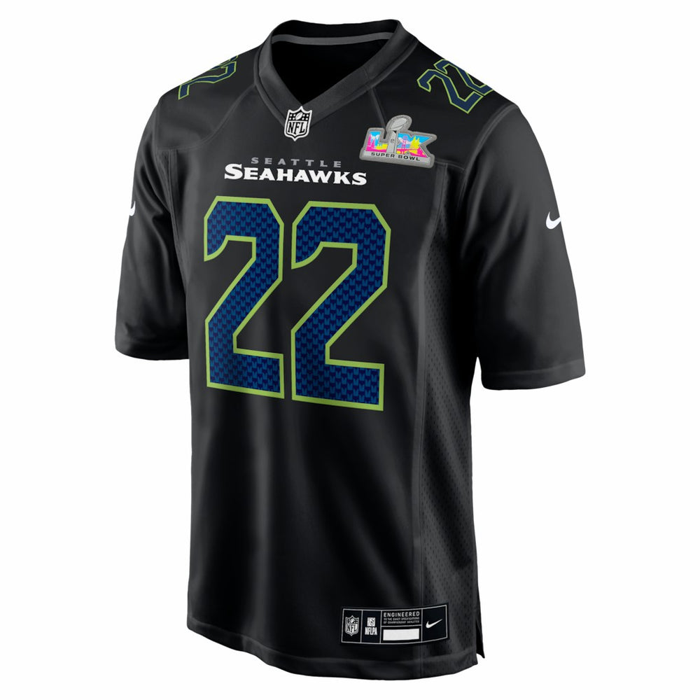Rashid Shaheed Seattle Seahawks Super Bowl LX Patch Carbon Fashion Game Jersey - Black