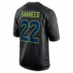 Rashid Shaheed Seattle Seahawks Super Bowl LX Patch Carbon Fashion Game Jersey - Black