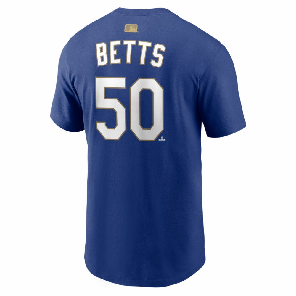 Mookie Betts Los Angeles Dodgers 2026 Gold Collection Name & Number T-Shirt Royal | Nike