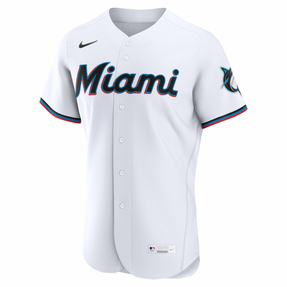 Miami Marlins Home Authentic Custom Jersey White | Nike