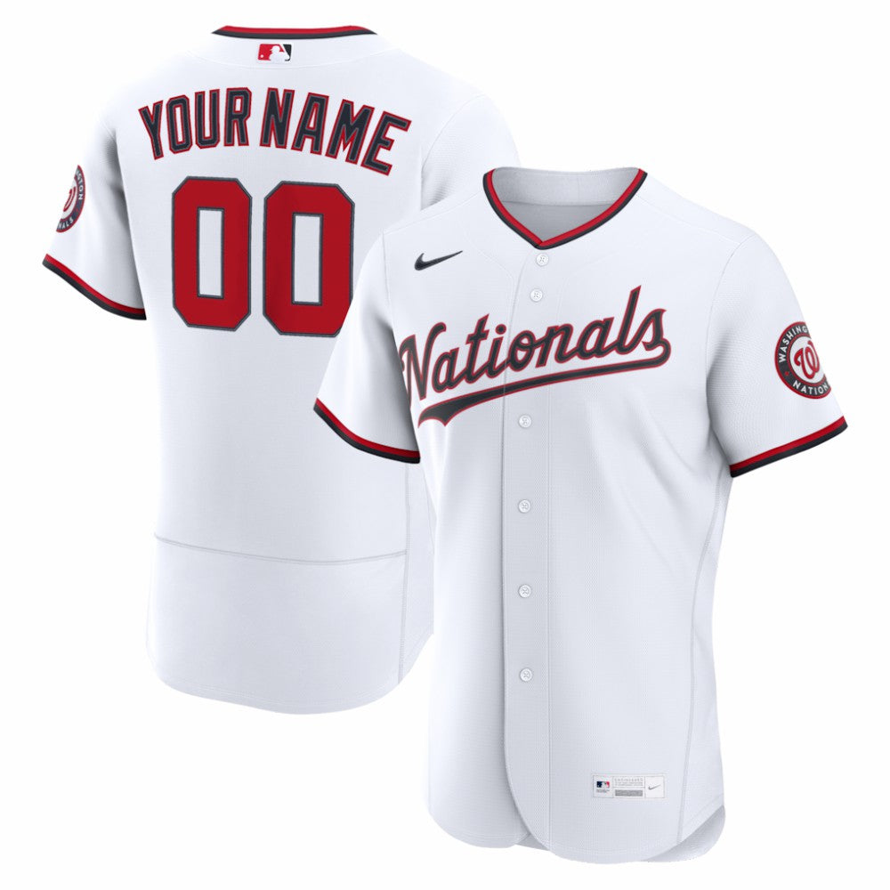 Washington Nationals Home Authentic Custom Jersey - White
