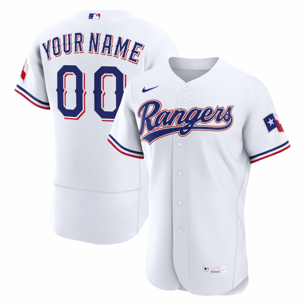 Texas Rangers Home Authentic Custom Jersey White | Nike