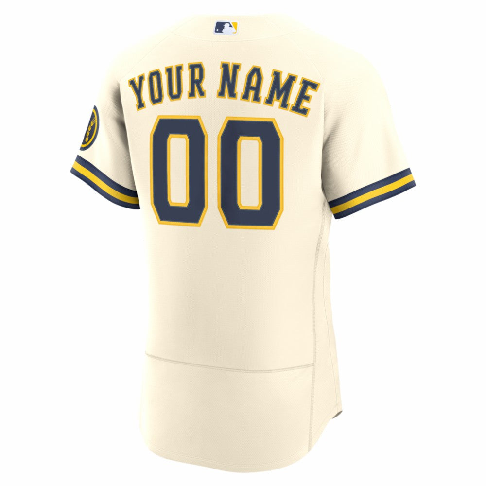 Milwaukee Brewers Home Authentic Custom Jersey Cream | Nike