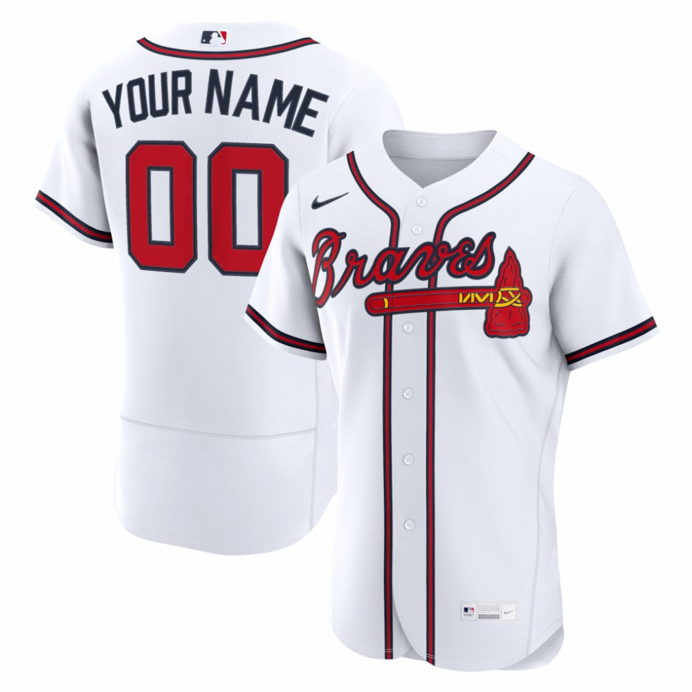 Atlanta Braves Home Authentic Custom Jersey White | Nike