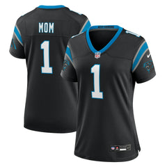Number 1 Mom Carolina Panthers Women's Game Jersey - Black