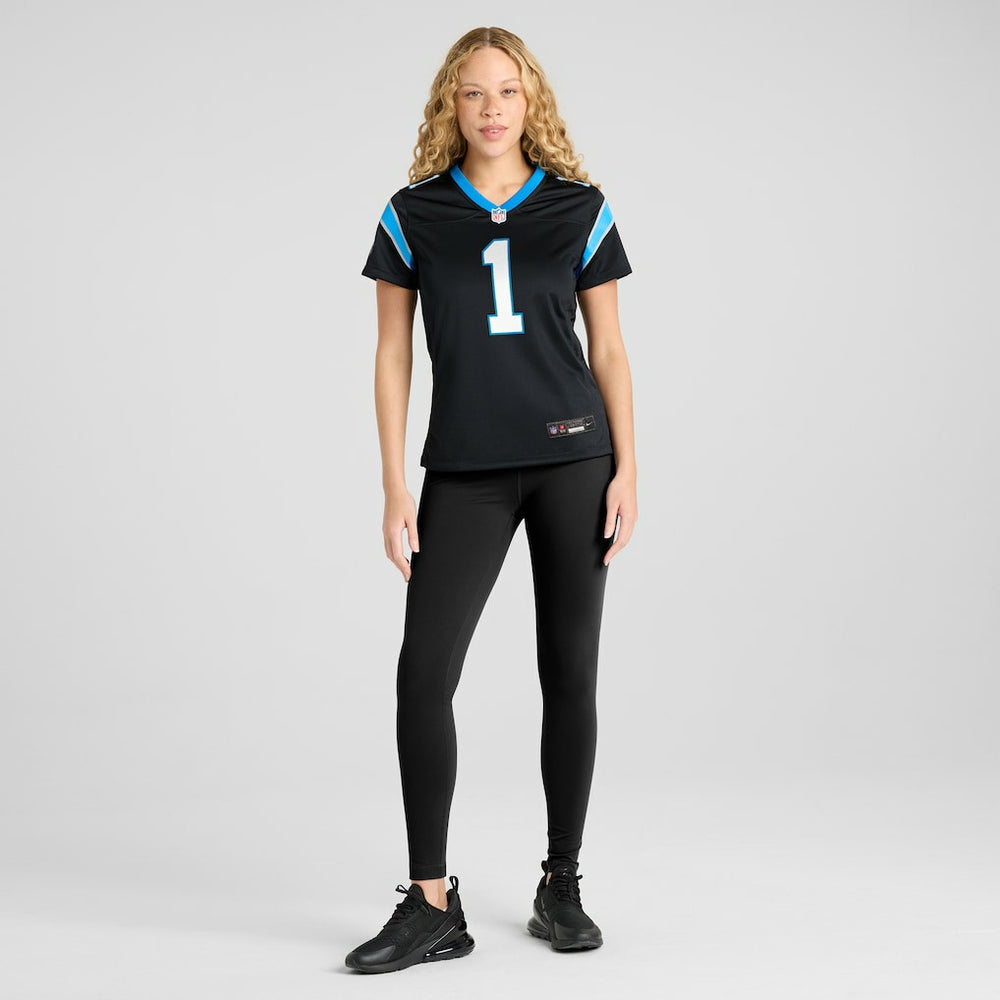Number 1 Mom Carolina Panthers Women's Game Jersey - Black