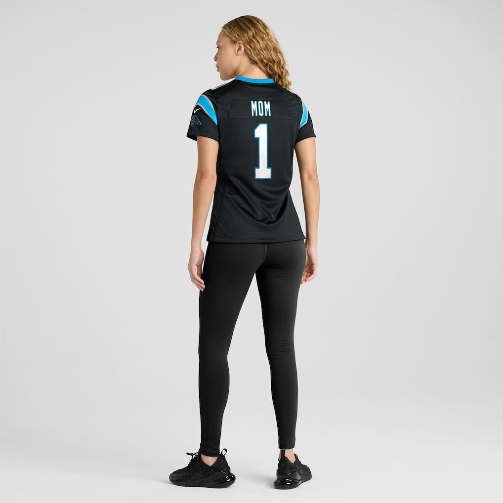 Number 1 Mom Carolina Panthers Women's Game Jersey - Black