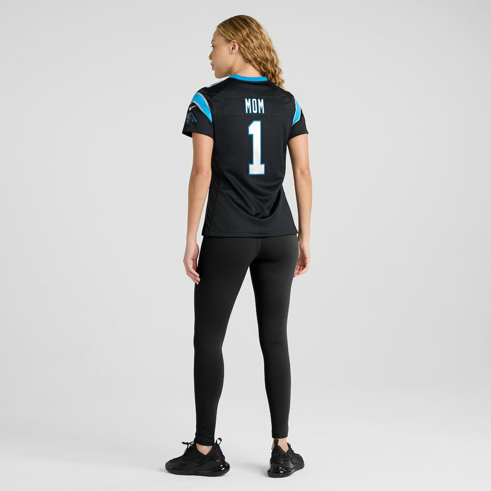 Number 1 Mom Carolina Panthers Women's Game Jersey - Black
