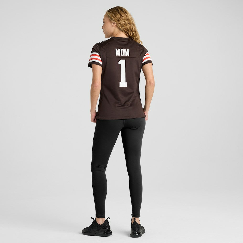 Number 1 Mom Cleveland Browns Women's Game Jersey - Brown