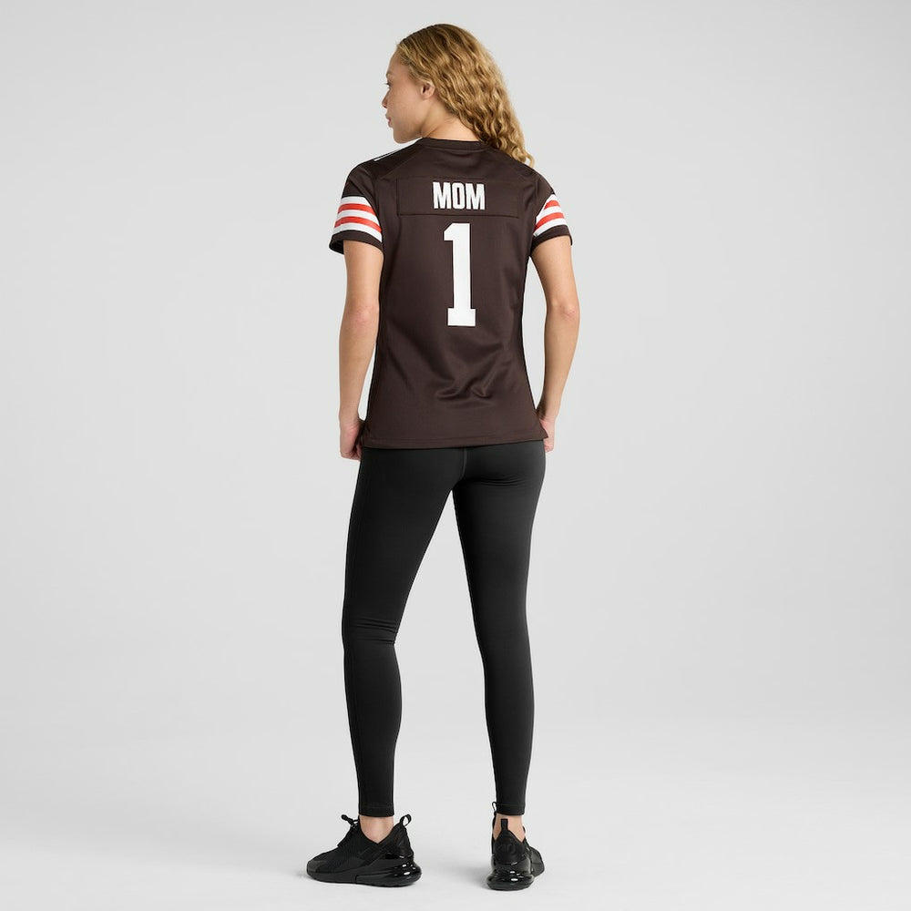 Number 1 Mom Cleveland Browns Women's Game Jersey - Brown