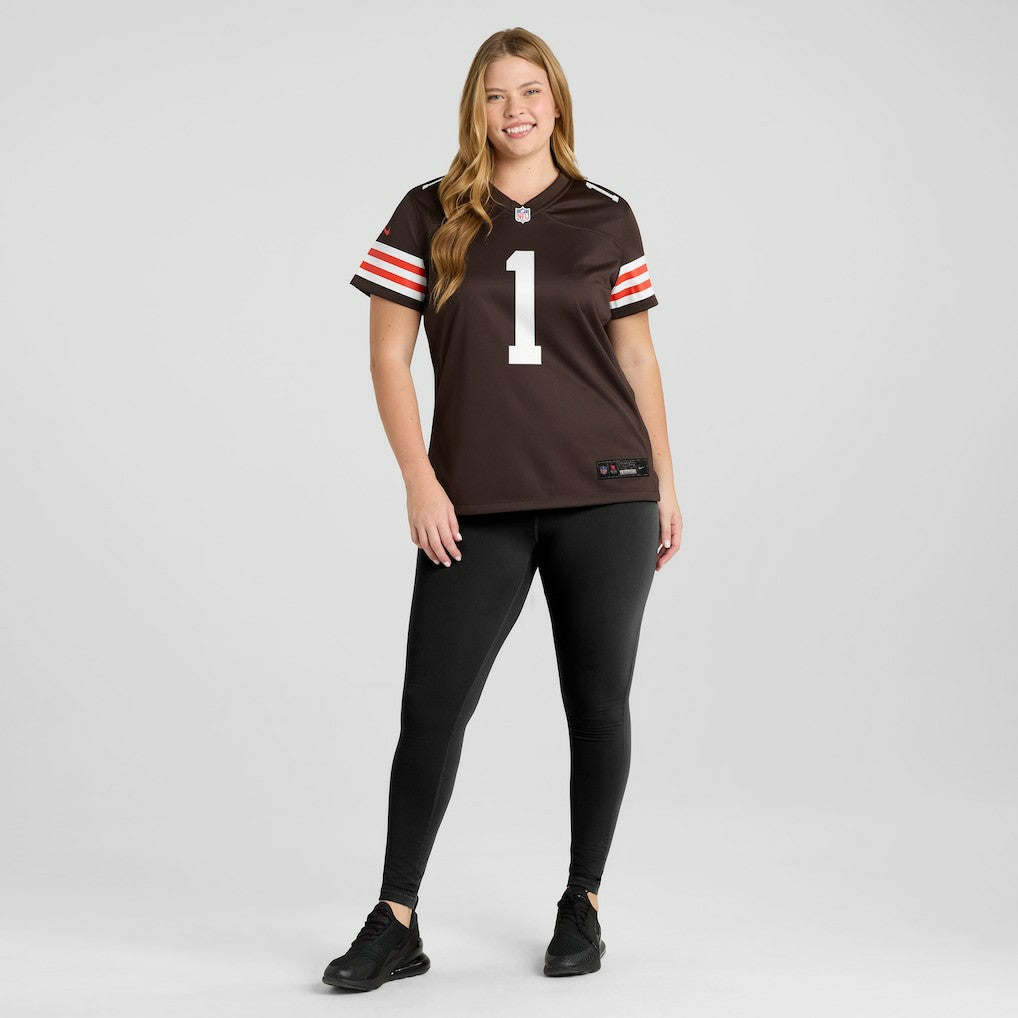 Number 1 Mom Cleveland Browns Women's Game Jersey - Brown