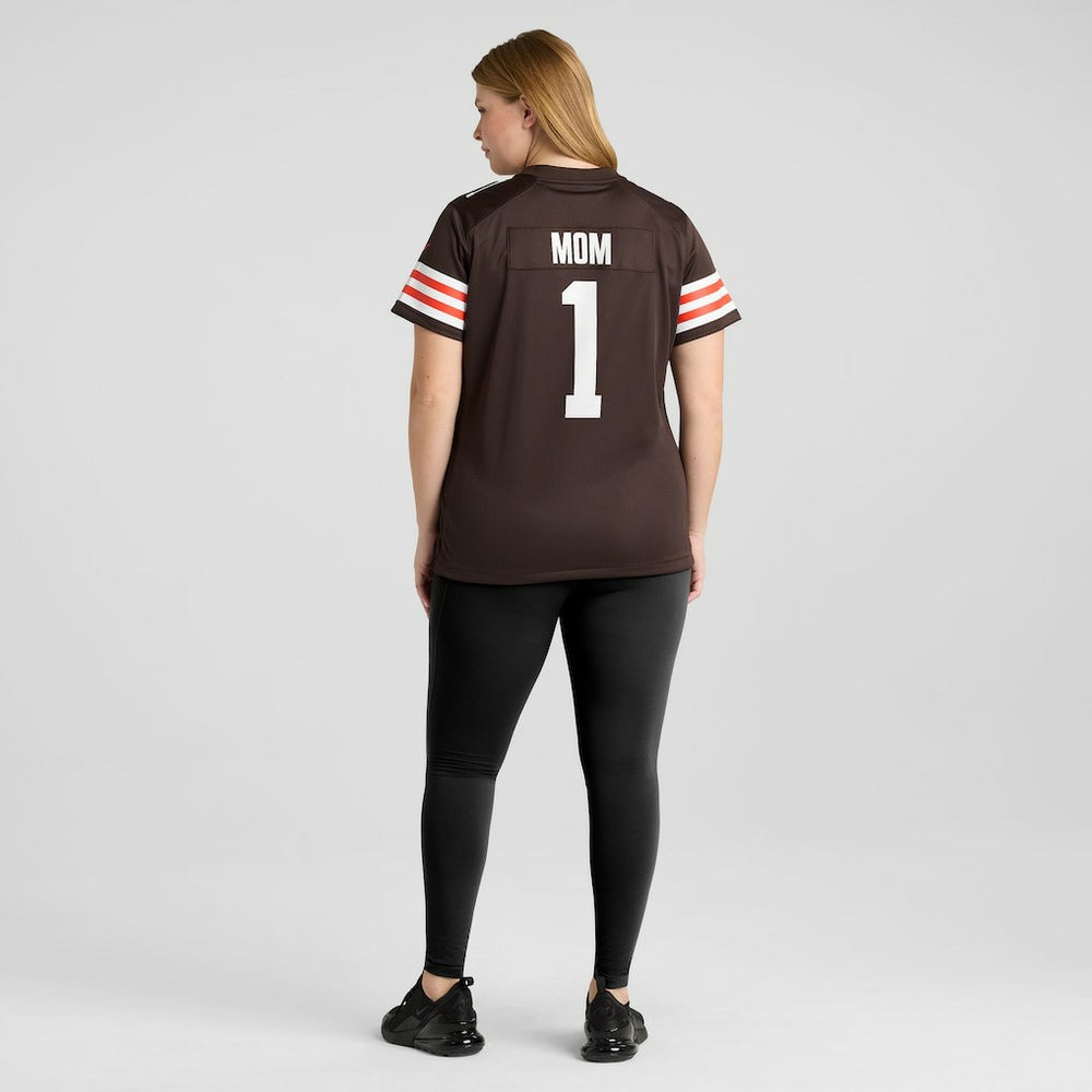 Number 1 Mom Cleveland Browns Women's Game Jersey - Brown