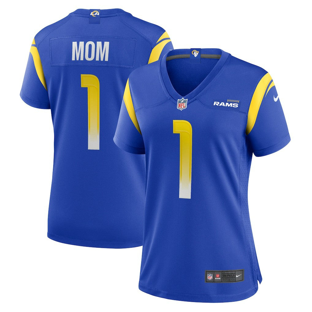 Number 1 Mom Los Angeles Rams Women's Game Jersey - Royal