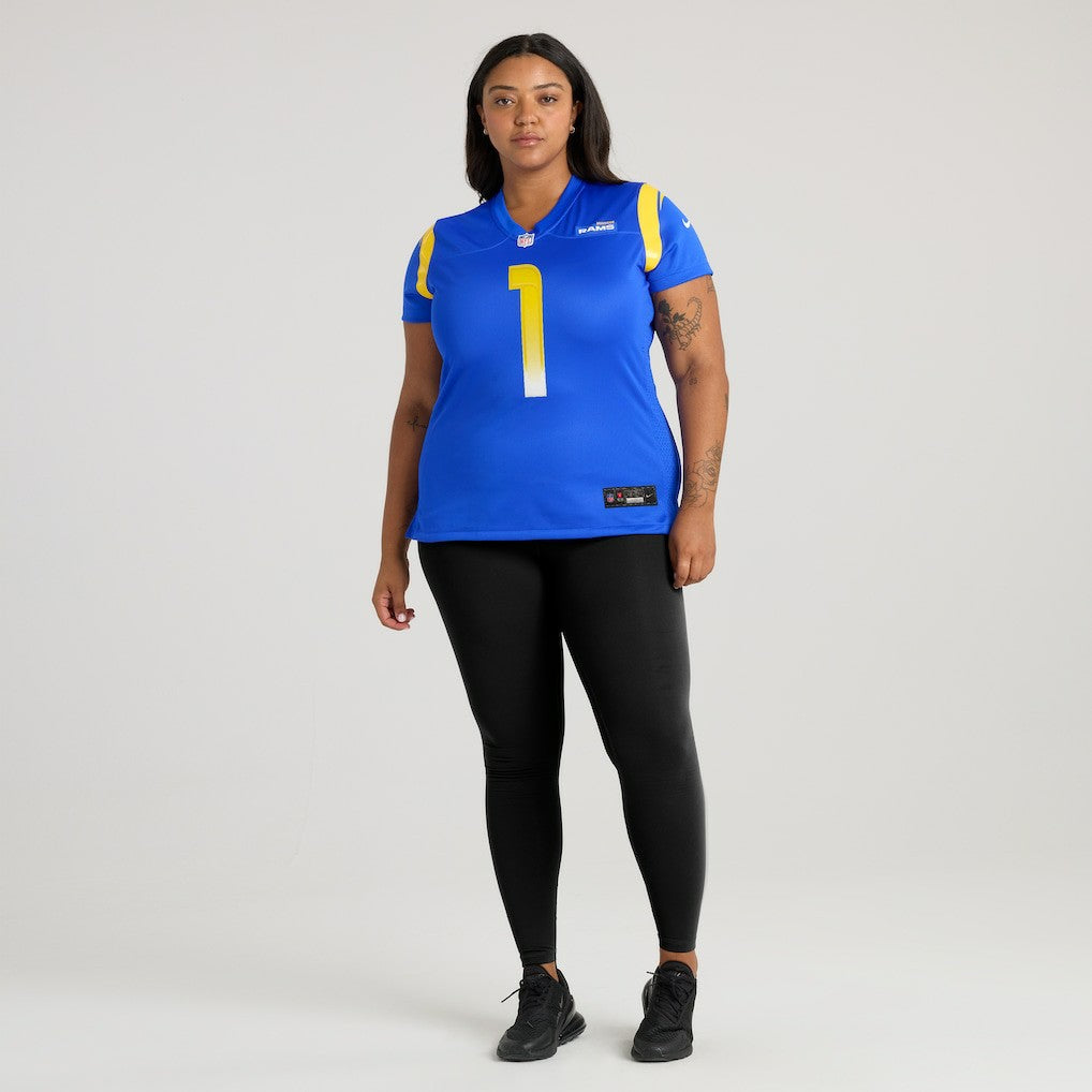 Number 1 Mom Los Angeles Rams Women's Game Jersey - Royal