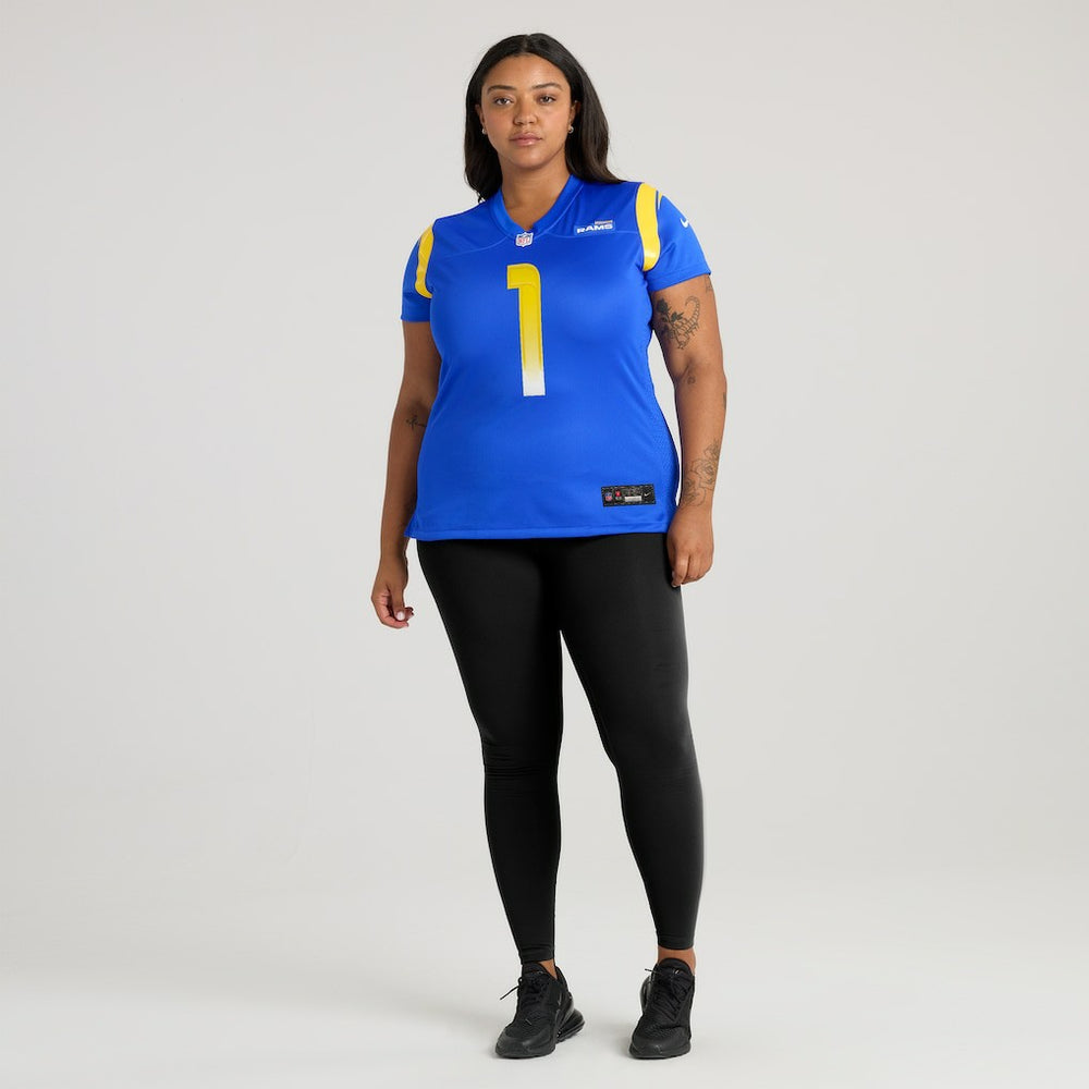 Number 1 Mom Los Angeles Rams Women's Game Jersey - Royal