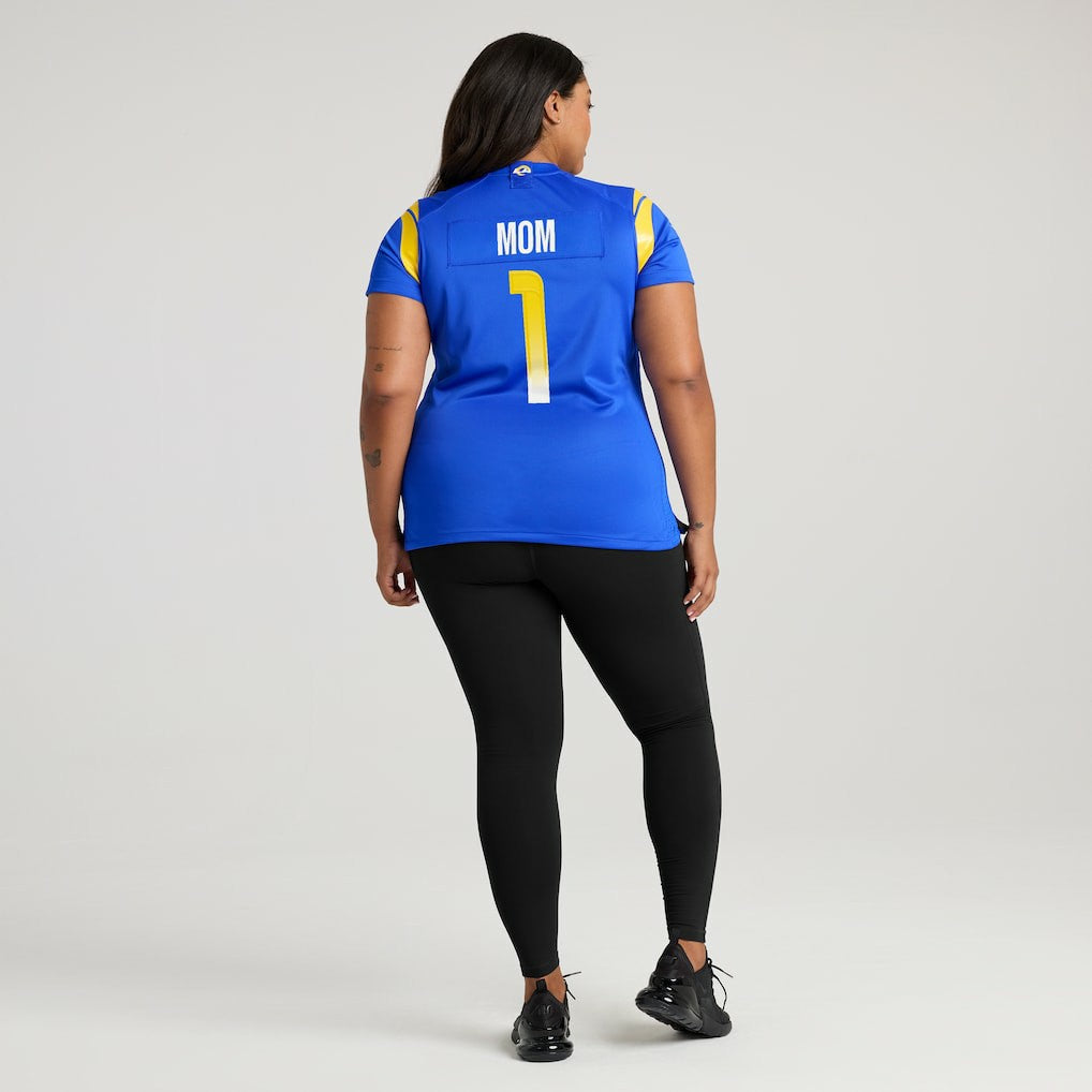 Number 1 Mom Los Angeles Rams Women's Game Jersey - Royal