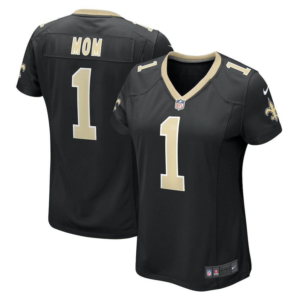 Number 1 Mom New Orleans Saints Women's Game Jersey - Black