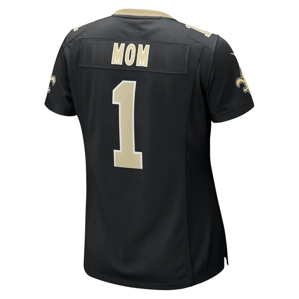 Number 1 Mom New Orleans Saints Women's Game Jersey - Black
