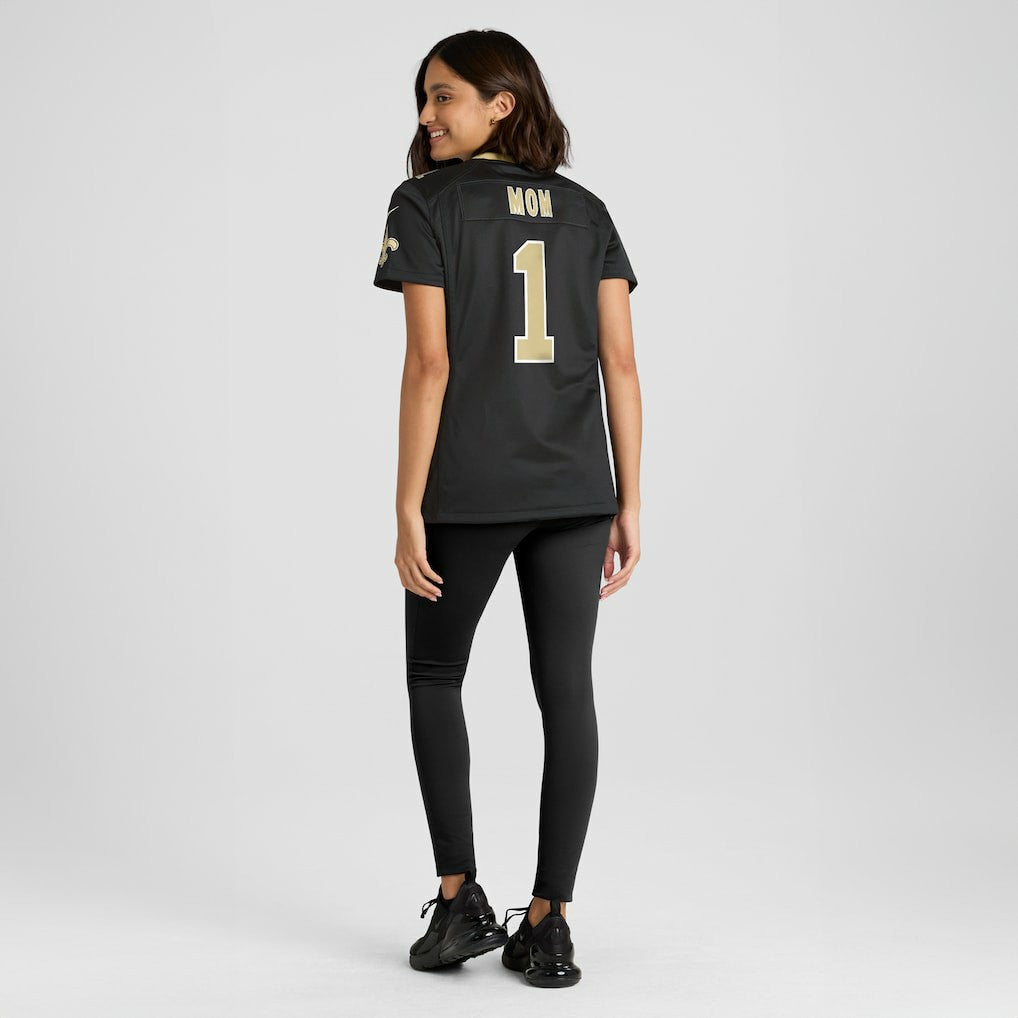Number 1 Mom New Orleans Saints Women's Game Jersey - Black
