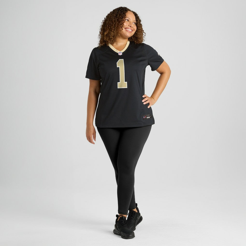 Number 1 Mom New Orleans Saints Women's Game Jersey - Black