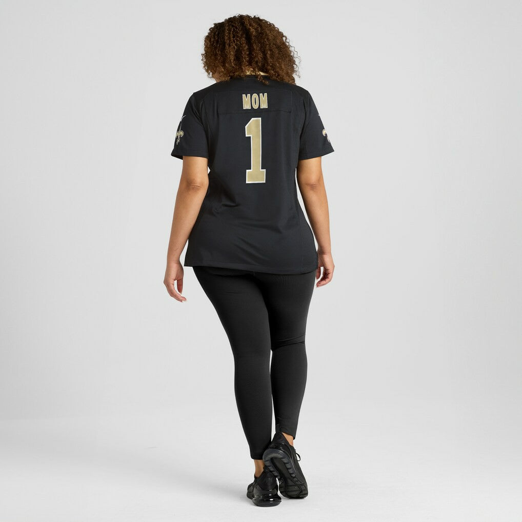 Number 1 Mom New Orleans Saints Women's Game Jersey - Black