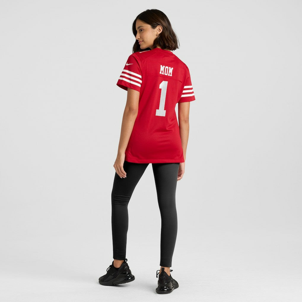 Number 1 Mom San Francisco 49ers Women's Game Jersey - Scarlet