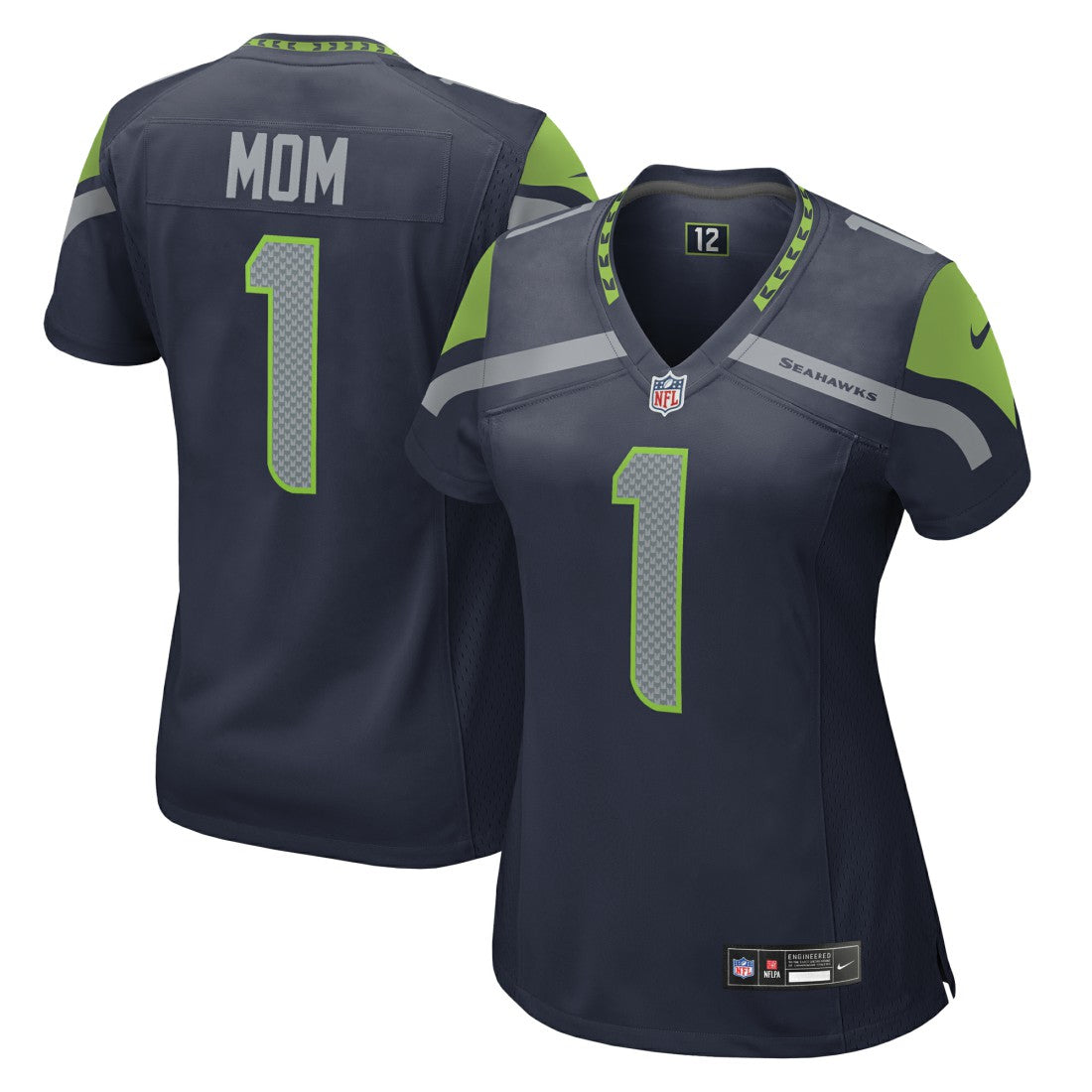 Number 1 Mom Seattle Seahawks Women's Game Jersey - College Navy